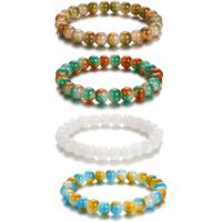 Gemstone Armbånd, Ædelsten, Runde, mode smykker & Unisex, flere farver til valg, Længde 19 cm, Solgt af PC