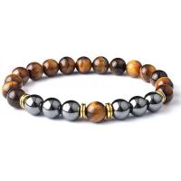 Gemstone Bracelets with Zinc Alloy Round plated fashion jewelry & Unisex Length 19 cm Sold By PC