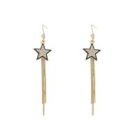 Fashion Fringe Earrings Zinc Alloy Star high quality gold color plated fashion jewelry & for woman & enamel & with rhinestone golden nickel lead & cadmium free Sold By Pair