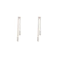 Cubic Zirconia Micro Pave Brass Earring with Plastic Pearl Round gold color plated fashion jewelry & micro pave cubic zirconia & for woman golden nickel lead & cadmium free Sold By Pair