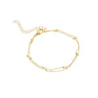Brass Bracelet & Bangle, with 5cm extender chain, gold color plated, Double Layer & fashion jewelry & adjustable & for woman, golden, nickel, lead & cadmium free, Length:Approx 15.9 cm, Sold By PC