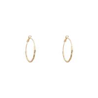 Brass Hoop Earring, Donut, gold color plated, fashion jewelry & for woman, golden, nickel, lead & cadmium free, 40mm, Sold By Pair