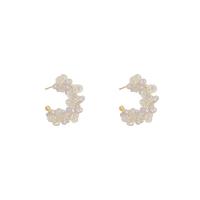Acrylic Jewelry Earring Zinc Alloy with Acrylic Letter C high quality gold color plated fashion jewelry & for woman clear nickel lead & cadmium free Sold By Pair