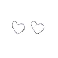 Zinc Alloy Drop Earrings Heart high quality silver color plated fashion jewelry & for woman & hollow silver color nickel lead & cadmium free Sold By Pair