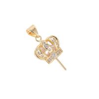 Brass Bead Cap, gold color plated, different styles for choice & micro pave cubic zirconia, gold, 12.70x16mm, Sold By PC