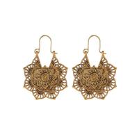 Zinc Alloy Drop Earrings Flower plated vintage & for woman & hollow nickel lead & cadmium free Sold By Pair