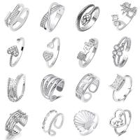 Cúbicos Circonia Micro Pave anillo de latón, metal, chapado, ajustable & micro arcilla de zirconia cúbica & para mujer, más colores para la opción, libre de níquel, plomo & cadmio, 17-20mm, Vendido por UD