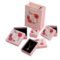 Paper Gift Box with Copper Printing Paper & Sponge Square printing pink Sold By PC