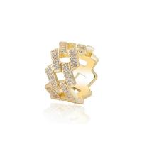 Cubic Zirconia Micro Pave Brass Ring, Geometrical Pattern, plated, different size for choice & micro pave cubic zirconia & for man & hollow, more colors for choice, nickel, lead & cadmium free, 14x24mm, US Ring Size:7-11, Sold By PC