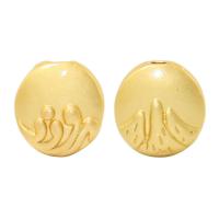 Tibetan Style Jewelry Beads, Flat Round, gold color plated, DIY, 9.50x9.50mm, Hole:Approx 1.5mm, Sold By PC