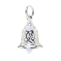 Zinc Alloy Pendants Bell silver color plated DIY & hollow Approx 3.2mm Sold By PC