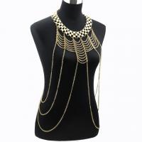 Body Chain Smycken, Zink Alloy, guldfärg pläterade, för kvinna & multi-strand, Längd Ca 21.65 inch, Säljs av PC