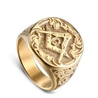 Rozsdamentes acél Finger Ring, 304 rozsdamentes acél, arany színű aranyozott, különböző méretű a választás & az ember, Által értékesített PC