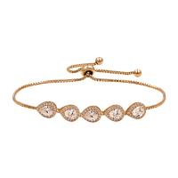 Cubic Zirconia Micro Pave Brass Bracelet, plated, Adjustable & micro pave cubic zirconia & for woman, more colors for choice, Length:Approx 9.84 Inch, Sold By PC