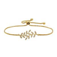 Cubic Zirconia Micro Pave Brass Bracelet, Leaf, plated, Adjustable & micro pave cubic zirconia & for woman, more colors for choice, Length:Approx 9.84 Inch, Sold By PC