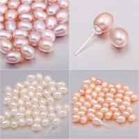 Cultured Half Drilled Freshwater Pearl Beads, Teardrop, Natural & DIY & half-drilled, more colors for choice, 6-7mm, 10PCs/Bag, Sold By Bag