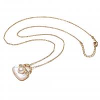 Freshwater Pearl Brass Chain Necklace, Pérolas de água doce, with cobre, with 4cm extender chain, bolsa de mão, 14K cheio de ouro, Natural & joias de moda & para mulher, dourado, 7-8mm, comprimento 45 cm, vendido por PC