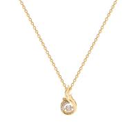 Cubic Zircon Micro Pave Brass Necklace, with 6.4cm extender chain, high quality plated, fashion jewelry & micro pave cubic zirconia & for woman, golden, Length:42 cm, Sold By PC