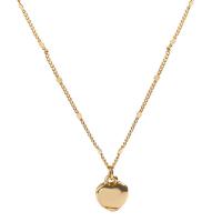 Naszyjnik mosiądz, ze 5.7cm przedłużeniami łańcuszka, Serce, Platerowane prawdziwym złotem, biżuteria moda & dla kobiety, złoty, długość 39.2 cm, sprzedane przez PC