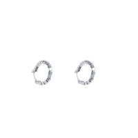 Zinc Alloy Oorbellen, Ronde, hoge kwaliteit verguld en nooit vervagen, mode sieraden & voor vrouw, zilver, 21x21mm, Verkocht door pair