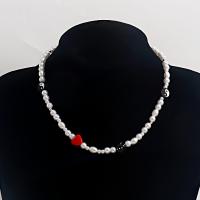 Plastik-Perlenkette, Zinklegierung, mit ABS-Kunststoff-Perlen & Acryl, mit Verlängerungskettchen von 5cm, Modeschmuck & für Frau, farbenfroh, verkauft per 42 cm Strang