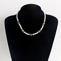 Plastové perlový náhrdelník, Zinek, s ABS plast pearl & Akryl, s 5cm extender řetězce, barva pozlacený, módní šperky & zlo vzor oko & pro ženy, více barev na výběr, Prodáno za 41 cm Strand