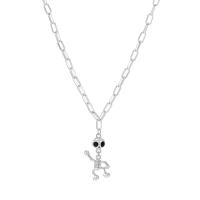 Zinek šperky náhrdelník, s 5 extender řetězce, Vetřelec, módní šperky & unisex, 20x36mm, Délka 47 cm, Prodáno By PC