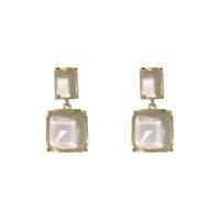 Crystal Earrings Zinc Alloy with Crystal gold color plated fashion jewelry & high quality plated & for woman 36mm Sold By Pair