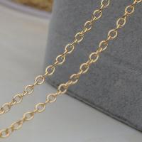 Brass Ovalni Chain, Mesing, zlatna boja pozlaćen, možete DIY & različite veličine za izbor, zlatan, nikal, olovo i kadmij besplatno, Prodano By m