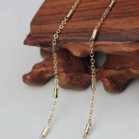 Brass Necklace Chain gold color plated DIY golden nickel lead & cadmium free 1.50mm Sold By m