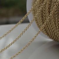 Brass Necklace Chain, gold color plated, DIY, golden, nickel, lead & cadmium free, 2mm, Sold By m