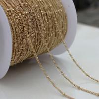 Латунь декоративная цепочка, плакирован золотом, DIY, Золотой, не содержит никель, свинец, 1.20mm, продается м