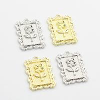 Tibetan Style Flower Pendants, Rectangle, plated, Unisex, more colors for choice, nickel, lead & cadmium free, 20x27mm, Approx 10PCs/Bag, Sold By Bag