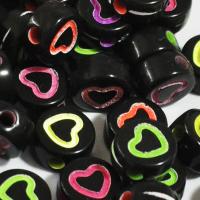 Acrylic Jewelry Beads, Flat Round, DIY & enamel, more colors for choice, 4x7mm, Approx 4000PCs/Bag, Sold By Bag