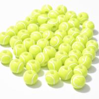 Spray Painted Acrylic Beads Round stoving varnish DIY fluorescent green 12mm Approx Sold By Bag