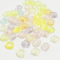 Perles bijoux en résine, coquille, DIY, couleurs mélangées, 13x11mm, Environ 1500PC/sac, Vendu par sac