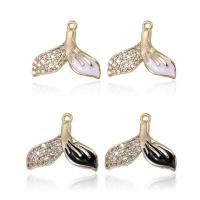Cubic Zirconia Micro Pave Brass Pendant Mermaid tail 14K gold plated Unisex & micro pave cubic zirconia & enamel nickel lead & cadmium free Sold By PC