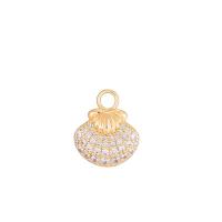 Cubic Zirconia Micro Pave Brass Pendant 14K gold plated & micro pave cubic zirconia & for woman & enamel nickel lead & cadmium free Sold By PC