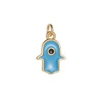 Evil Eye Pendants, Brass, Evil Eye Hamsa, 14K gold plated, Unisex & enamel, more colors for choice, nickel, lead & cadmium free, 9x13mm, Sold By PC