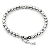 Stainless Steel Jewelry Bracelet 304 Stainless Steel Round Unisex original color 6mm Length 7.5 Inch Sold By PC