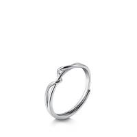 Ring Finger mosiądz, Platerowane w kolorze srebra, Regulowane & dla kobiety, srebro, bez zawartości niklu, ołowiu i kadmu, 4mm, sprzedane przez PC