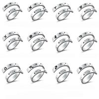 Titantium Steel finger ring, Titan Stål, 12 Tecken på Zodiac, polerad, mode smycken & Unisex & olika stilar för val, ursprungliga färgen, Storlek:9, Säljs av PC