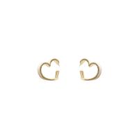 Zinc Alloy Stud Earring Heart high quality gold color plated fashion jewelry & for woman & enamel & hollow golden nickel lead & cadmium free Sold By Pair