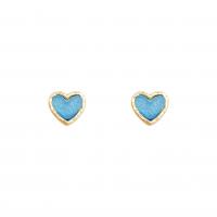Resin Earring Zinc Alloy with Resin Heart high quality gold color plated fashion jewelry & for woman blue nickel lead & cadmium free Sold By Pair