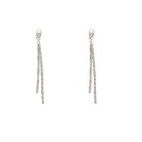 Fashion Fringe Earrings Zinc Alloy high quality silver color plated fashion jewelry & for woman silver color nickel lead & cadmium free Sold By Pair