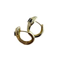Messing Huggie Hoop Earring, 18K verguld, verschillende stijlen voor de keuze & voor vrouw & met zirkonia, goud, Verkocht door pair