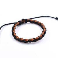Leather Cord Bracelet, handmade, braided bracelet & Unisex, more colors for choice, 170mm, Sold By PC