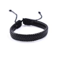 Leather Bracelet, handmade, braided bracelet & Unisex, more colors for choice, 170mm, Sold By PC