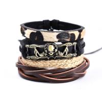 Leather Bracelet Set, handmade, Adjustable & Unisex, Sold By PC