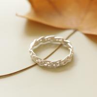 Solidny srebrny pierścień, 925 Srebro, Platerowane platyną, różnej wielkości do wyboru & dla kobiety & pusty, biały, sprzedane przez PC